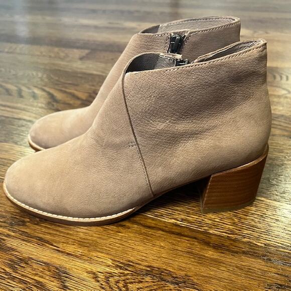Eileen Fisher Melrose Ankle Boots Womens 8 Tan Earth Nubuck Leather Block Heel - Picture 2 of 9